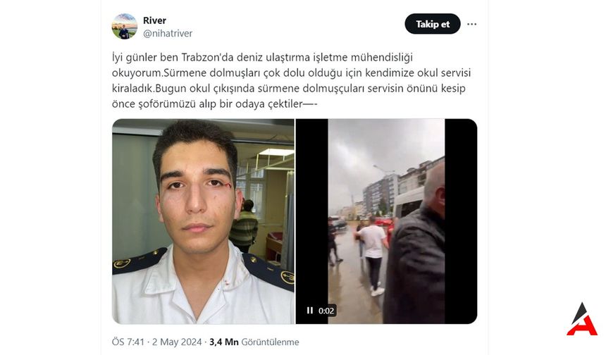 Eşkıyalık Zirvede: Trabzon Sürmene'de Dolmuşçular Öğrenci Servisine Saldırdı!